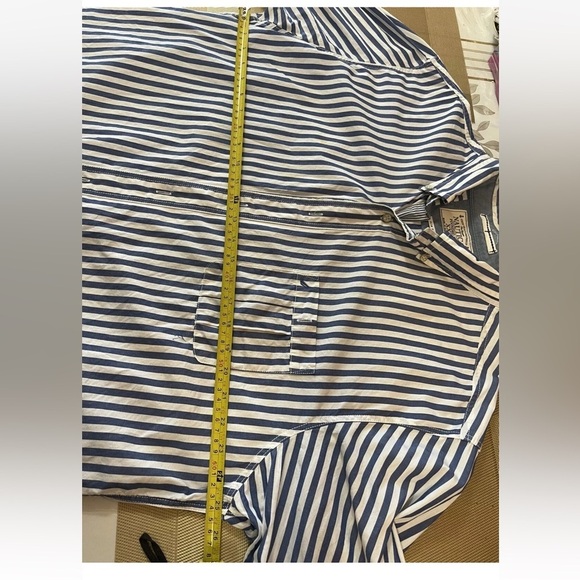 Sea Voyage Nautica Mens Striped Button Up Shirt Long Sleeves Cotton  2XL Slim - Picture 6 of 7